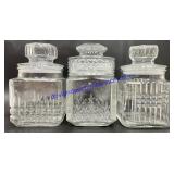 Lot of (3) Glass Canisters