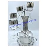 Glass Decanter, Stand & Glasses