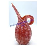 Unique Red Glass Vase (8")