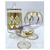 Lot of (3) Gold Glass Pieces