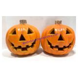 Pair of Decorative Lighted Pumpkins