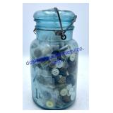 Glass Ball Jar of Buttons
