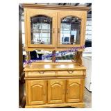 Wooden Lighted China Hutch (78 x 46 x 18)