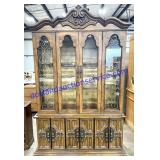 Wooden Lighted China Hutch (77 x 52 x 16)
