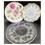 Lot of (3) Glass Platters