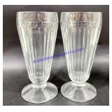 Pair of Glass Milkshake Glasses