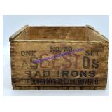 Antique Asbestos Sad Iron Box (10 x 7 x 4)