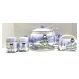 Jay Imports Holiday Soup Tureen, S + P Shakers &