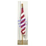 American Flag & Wooden Flag Pole (61")