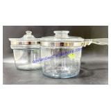 Pair of Vintage Glass Pyrex Pots
