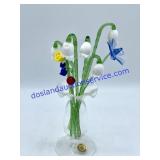 Mini Glass Vase & Flowers (6")