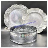 Pewtarex Platter + Other Silver Pieces