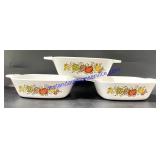 Lot of (3) Vintage Corningware 13/4 Cup Dishes