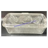 Vintage Glass Covered Vegetable Dish