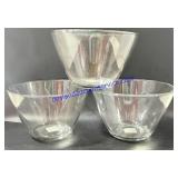 Lot of (3) Glass Anchor Hocking Bowls