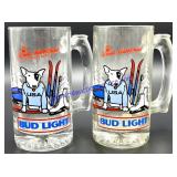 Pair of Spuds Mackenzie Bud Light Beer Mugs