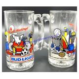 Pair of Spuds Mackenzie Bud Light Beer Mugs