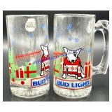 Pair of Spuds Mackenzie Bud Light Beer Mugs