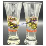 Pair of Budweiser Frog Pilsner Glasses