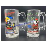 Pair of Spuds Mackenzie Bud Light Beer Mugs