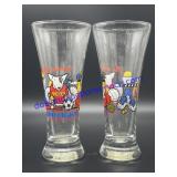 Pair of Spuds Mackenzie Bud Light Pilsner Glasses