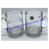 Pair of Glass Budweiser Beer Glasses