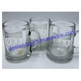 Lot of (3) Budweiser USA Mugs