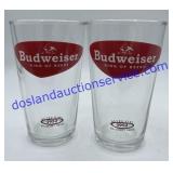 Pair of Budweiser Beer Glasses