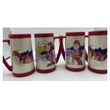 Lot of (4) Plastic Bud Man Mugs