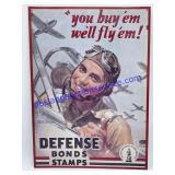 Defense Bonds Stamps Sign (16 x 12)