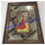 Budweiser Girl Mirror 19-1/2"Wide x 25-1/2"Tall