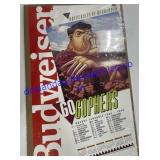 Budweiser 1989-1990 Hockey Schedule Poster 18"W x