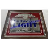 Budweiser Light Beer Mirror 22"Wide x 18" Tall