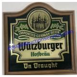 Imported German Beer Würzburger Sign 17"  Wide x