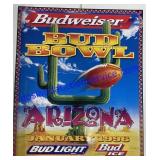 Bud Bowl Arizona Tin Sign 31"Tall x 26"Wide