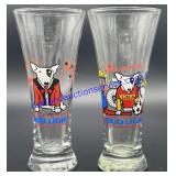 Pair of Spuds Mackenzie Bud Light Pilsner Glasses