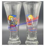 Pair of Spuds Mackenzie Bud Light Pilsner Glasses