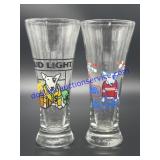 Pair of Spuds Mackenzie Bud Light Pilsner Glasses