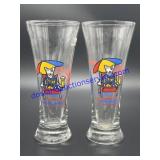 Pair of Spuds Mackenzie Bud Light Pilsner Glasses