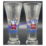 Pair of Spuds Mackenzie Bud Light Pilsner Glasses