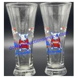 Pair of Spuds Mackenzie Bud Light Pilsner Glasses