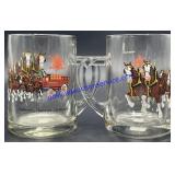 Pair of Budweiser Clydesdales Beer Mugs