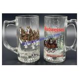 Pair of Budweiser Clydesdales Beer Mugs