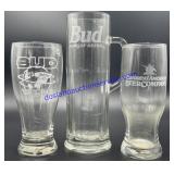 Lot of (3) Budweiser Beer Glasses