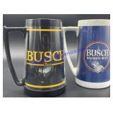 Pair of Plastic Busch Beer Mugs