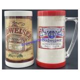Pair of Plastic Budweiser Beer Mugs