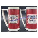 Pair of Plastic Budweiser Beer Mugs