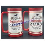 Pair of Plastic Budweiser Stakes Beer Mugs