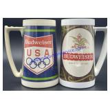 Pair of Plastic Budweiser Beer Mugs