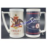 Pair of Plastic Budweiser Beer Mugs